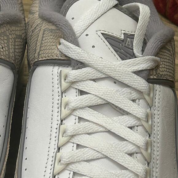 Jordan 2 Retro Low Python Sneakers Mens 12 White Cement Athletic Shoes DV9956-10 - Picture 5 of 16